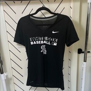 Nike Women's Black and White Sox Baseball Tee